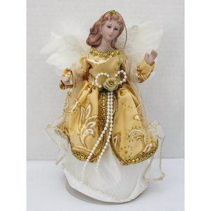 2013 8" CHRISTMAS FABRIC ANGEL TREE TOPPER/ ORNAMENT